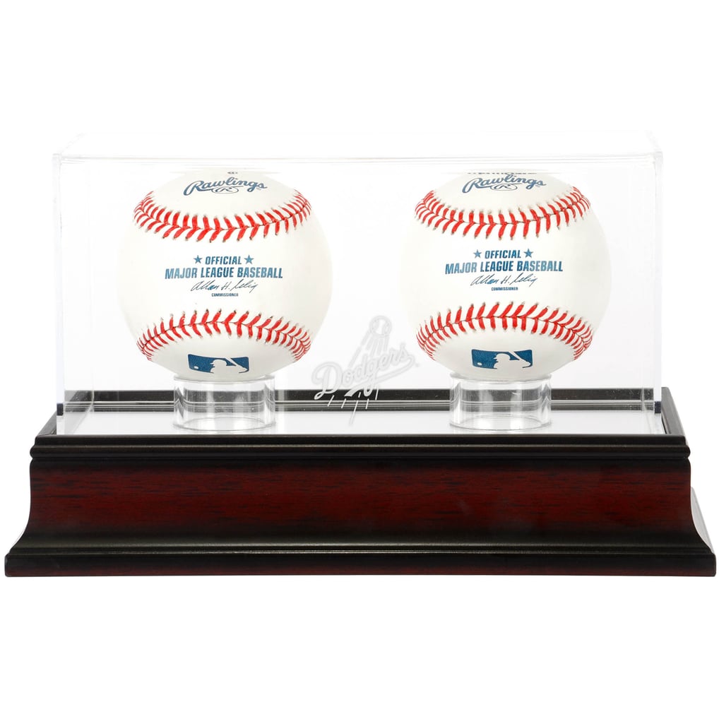 Computer Baseball Case Los Angeles Dodgers Fanatics Authentic Mahogany 2-Baseball Display Case