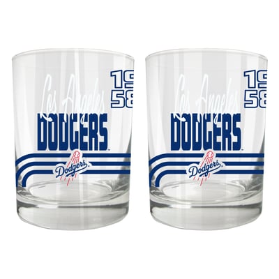 Los Angeles Dodgers Two-Piece 12oz. Heritage Rocks Glass Set