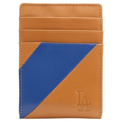 Los Angeles Dodgers MLB Titanium RFID Blocking Wallet - Engraved Home Run Logo, Blue, Unisex