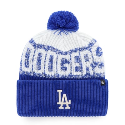Los Angeles Dodgers '47 Bone Chill Cuffed Knit Hat with Pom - Royal
