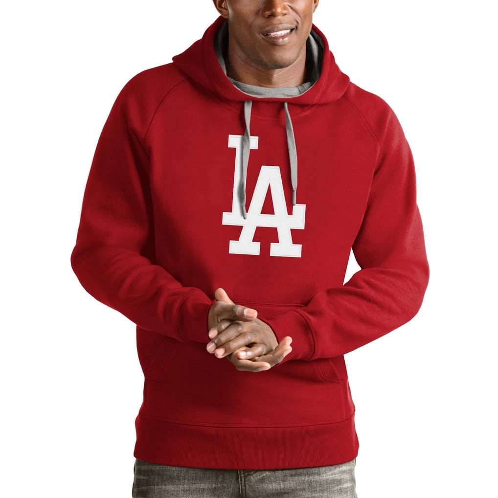 Los Angeles Dodgers Antigua Victory Pullover Team Logo Hoodie - Red