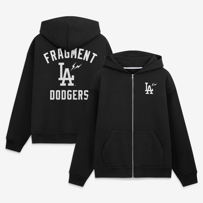 Los Angeles Dodgers Fanatics x Fragment Heavyweight Fleece Full-Zip Hoodie - Black