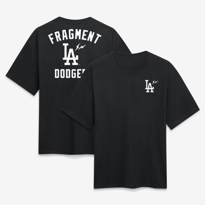 Los Angeles Dodgers Fanatics x Fragment Logo Heavyweight T-Shirt - Black