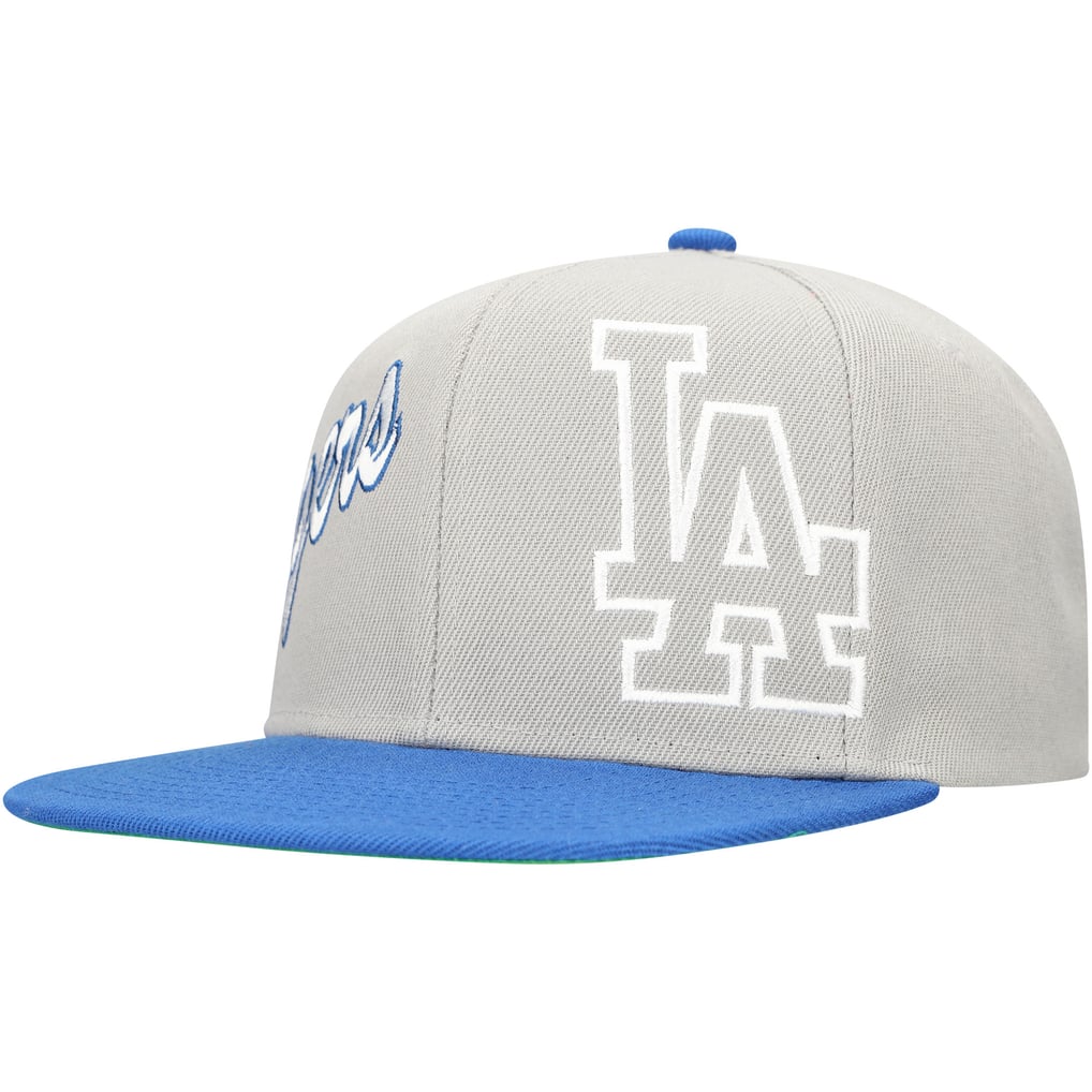 Los Angeles Dodgers Mitchell & Ness Knock Out Panel Snapback Hat - Gray/Royal