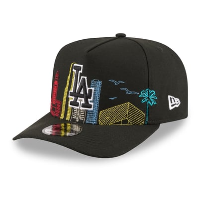 Los Angeles Dodgers New Era 9FIFTY Night City Skyline A-Frame Snapback Hat - Black