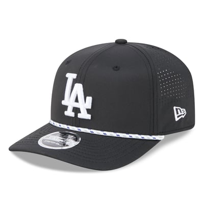  Los Angeles Dodgers New Era Vented 9SEVENTY Rope Adjustable Hat - Black