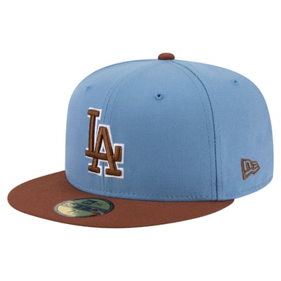 Los Angeles Dodgers New Era Color Pack 59FIFTY Fitted Hat - Light Blue/Brown