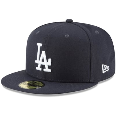Los Angeles Dodgers New Era White Logo 59FIFTY Fitted Hat - Navy 