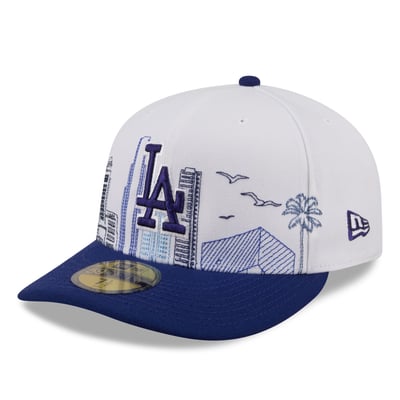 Los Angeles Dodgers New Era City Skyline 59FIFTY Fitted Hat - White/Royal