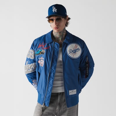 Los Angeles Dodgers New Era x Alpha Industries MA-1 Full-Zip Bomber Jacket - Royal