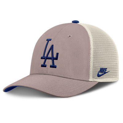 Los Angeles Dodgers Nike Cooperstown Rise Adjustable Trucker Hat - Khaki