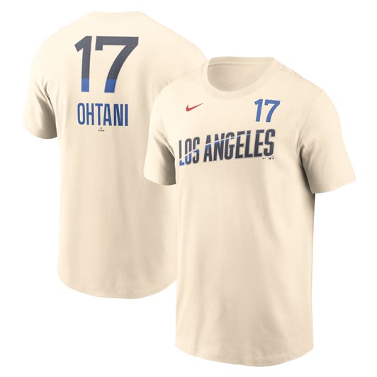 Shohei Ohtani Los Angeles Dodgers Nike 2024 City Connect Fuse Name & Number T-Shirt - Cream
