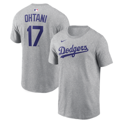 Shohei Ohtani Los Angeles Dodgers Nike Road Name & Number T-Shirt - Heather Gray