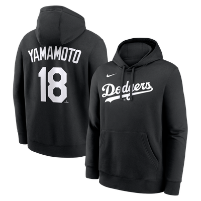 Yoshinobu Yamamoto Los Angeles Dodgers Nike Name & Number Club Fleece Pullover Hoodie - Black