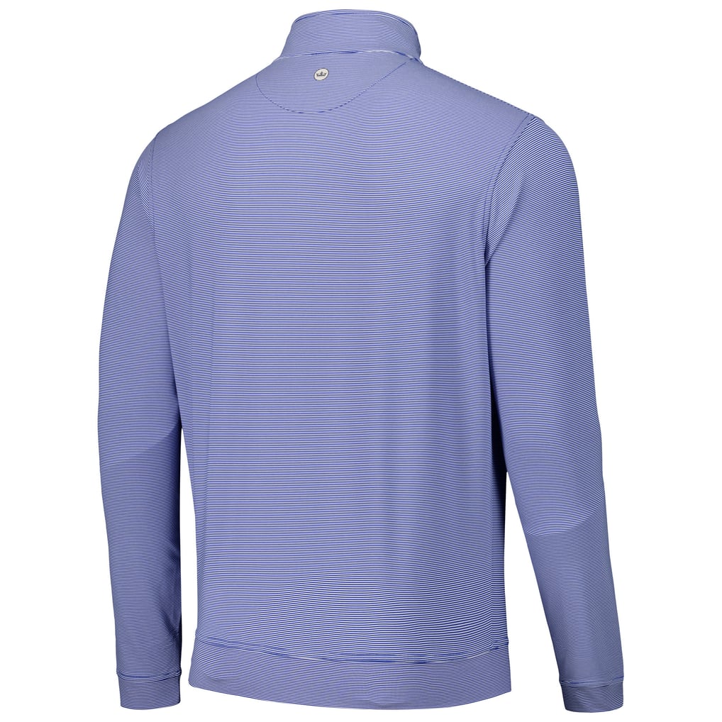 Los Angeles Dodgers Peter Millar Perth Sugar Stripe Performance Quarter-Zip Top - Royal
