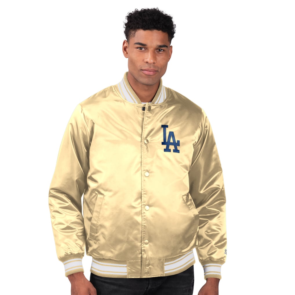 Los Angeles Dodgers Starter Locker Room Satin Full-Snap Varsity Jacket - Tan