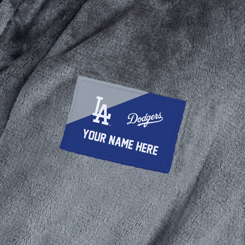 Los Angeles Dodgers The Northwest Group Snipe Personalized Robe - Charcoal