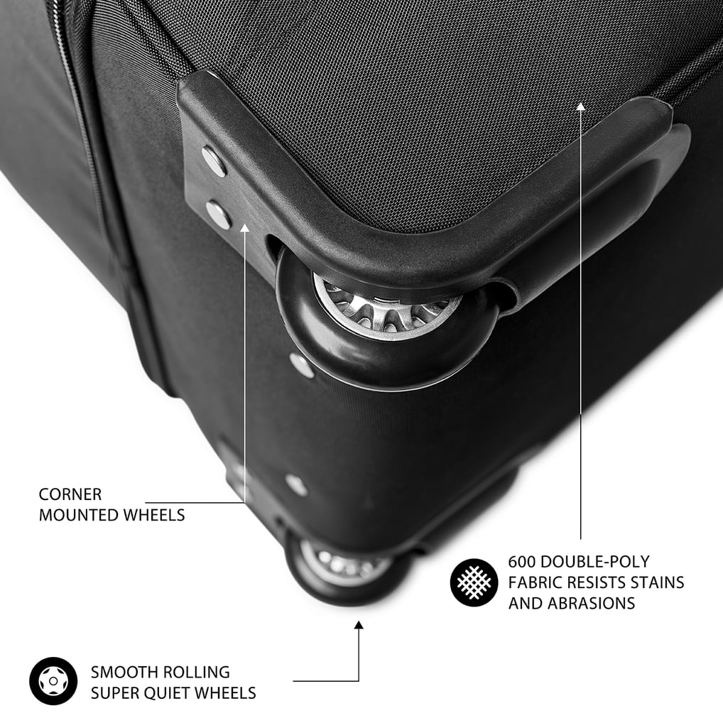 Los Angeles Dodgers MOJO 27'' 2-Wheel Drop Bottom Rolling Duffel Bag - Black