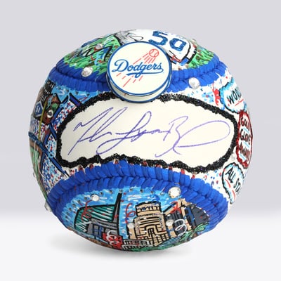 Mookie Betts Los Angeles Dodgers Autographed Fanatics Authentic Baseball with Full Name Inscription - Art by Charles Fazzino - NF70445973
