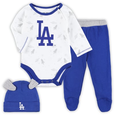 Los Angeles Dodgers Newborn & Infant Dream Team Bodysuit, Hat & Footed Pants Set - Royal/White