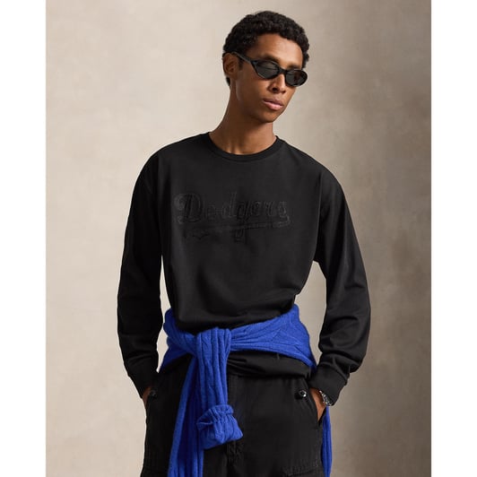 Polo Ralph Lauren Black Dodgers Heavyweight Long Sleeve T-Shirt