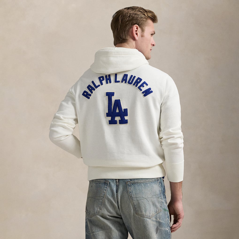 Dodgers Polo Ralph Lauren White Fleece Hoodie