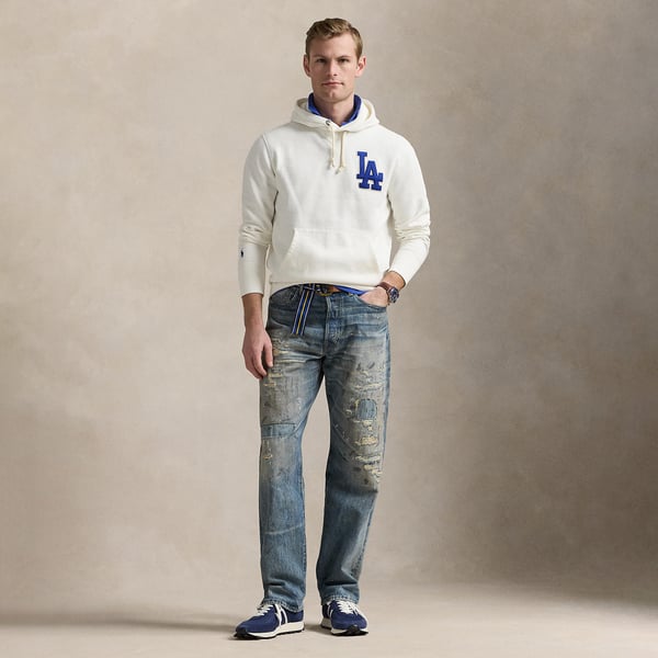 Dodgers Polo Ralph Lauren White Fleece Hoodie