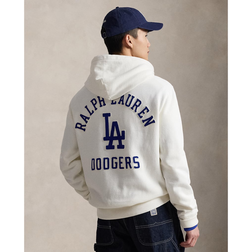 Dodgers Polo Ralph Lauren White Fleece Hoodie