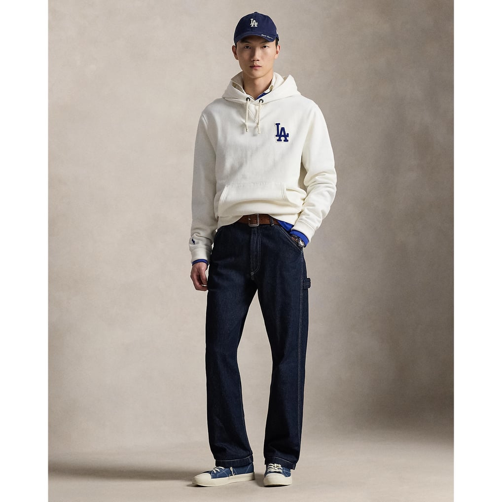 Dodgers Polo Ralph Lauren White Fleece Hoodie