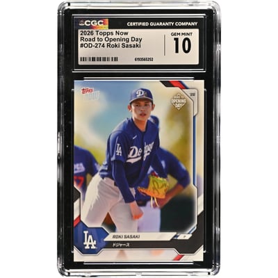 Roki Sasaki Los Angeles Dodgers 2026 Topps Now Road to Opening Day - Japan Edition #OD-274 CGC Authenticated 10 Card