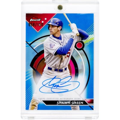 Shawn Green Los Angeles Dodgers Autographed 2023 Topps Finest Blue Refractor #FA-SGR #58/150 Card 