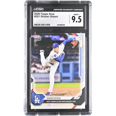 Shohei Ohtani Los Angeles Dodgers 2026 Topps Now MLB Leading .82 ERA Joins Dodgers Lore #201 CGC Authenticated MINT+ 9.5 Card