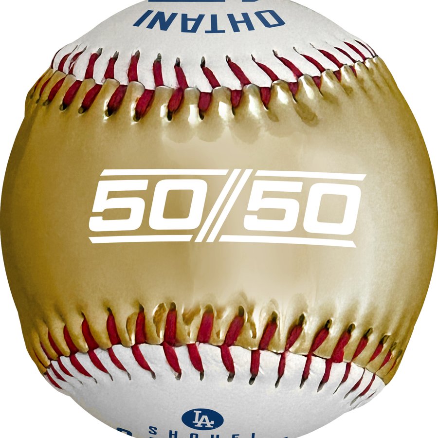 Shohei Ohtani Los Angeles Dodgers 50/50 Season Record Rawlings 