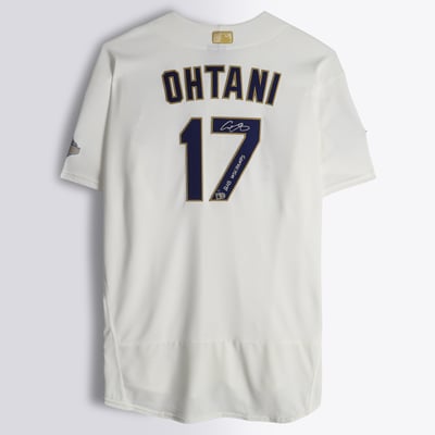 Shohei Ohtani Los Angeles Dodgers Autographed Fanatics Authentic White Nike Authentic 2026 Gold Collection Jersey with "B2B WSChamps" Inscription - Limited Edition #1/1