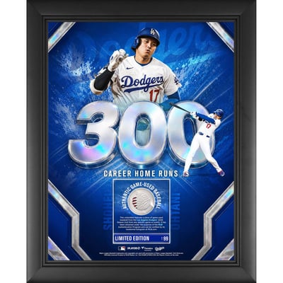 Shohei Ohtani Los Angeles Dodgers Fanatics Authentic Framed 300th Career Home Run Collage with a Piece of Game-Used Baseball from the 2026 Season - Limited Edition of 99