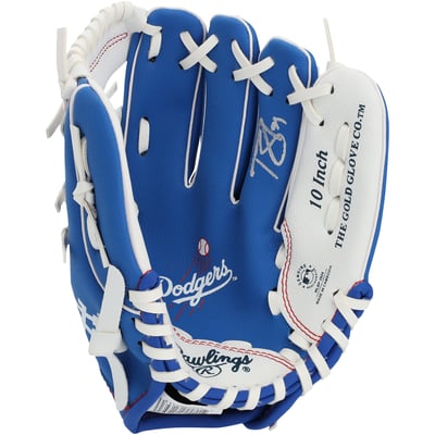Tarik Skubal Los Angeles Dodgers Autographed Fanatics Authentic Rawlings 10" Collectible Team Logo Glove 