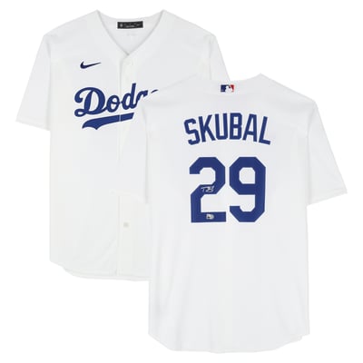 Tarik Skubal Los Angeles Dodgers Autographed Fanatics Authentic White Nike Replica Jersey 