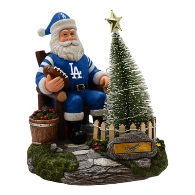 Los Angeles Dodgers The Memory Company Santa Figurine with LED Tree