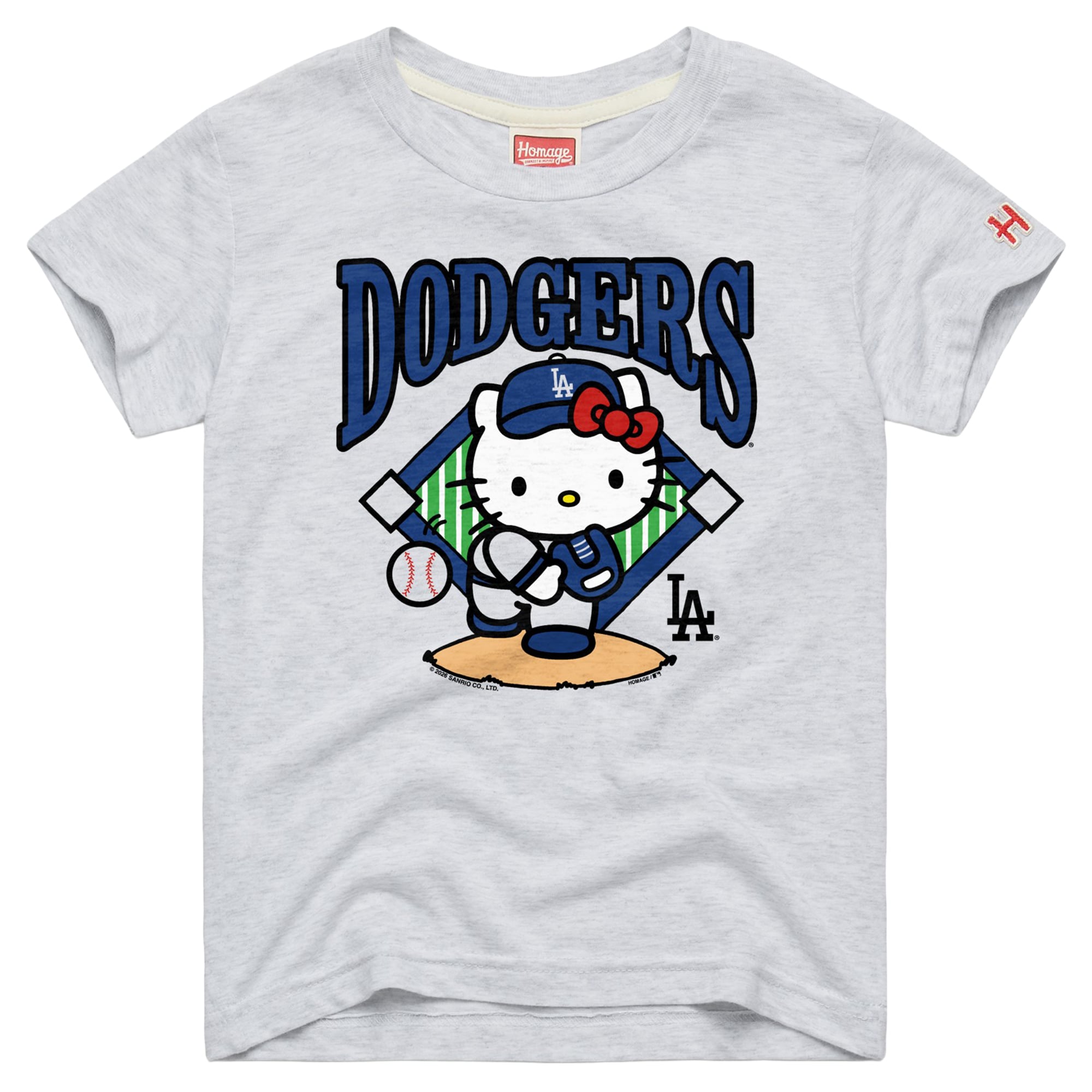 Toddler Los Angeles Dodgers Homage Ash Hello Kitty x MLB Tri-Blend 