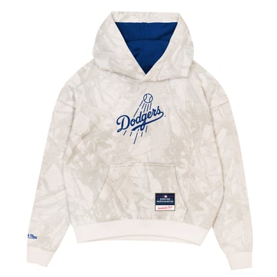  Los Angeles Dodgers Mitchell & Ness Toddler Ghosted Pop Over Hoodie - White