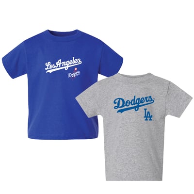  Los Angeles Dodgers Toddler Logo 2-Pack T-Shirt Set - Royal/Gray