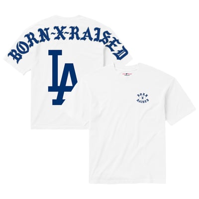 Los Angeles Dodgers Born x Raised Unisex Eyebuster T-Shirt - White
