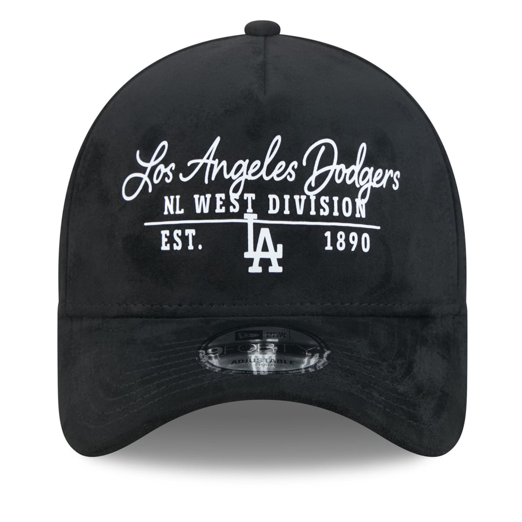 Los Angeles Dodgers New Era Unisex Script Text 9FORTY A-Frame Adjustable Hat - Black