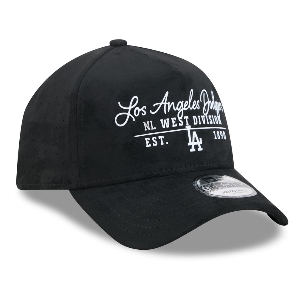 Los Angeles Dodgers New Era Unisex Script Text 9FORTY A-Frame Adjustable Hat - Black