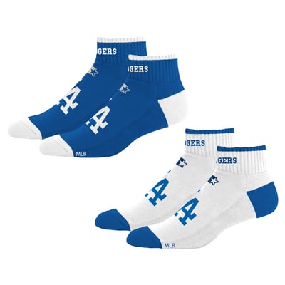  Los Angeles Dodgers Starter Unisex Two-Pack Front & Center Quarter Length Socks