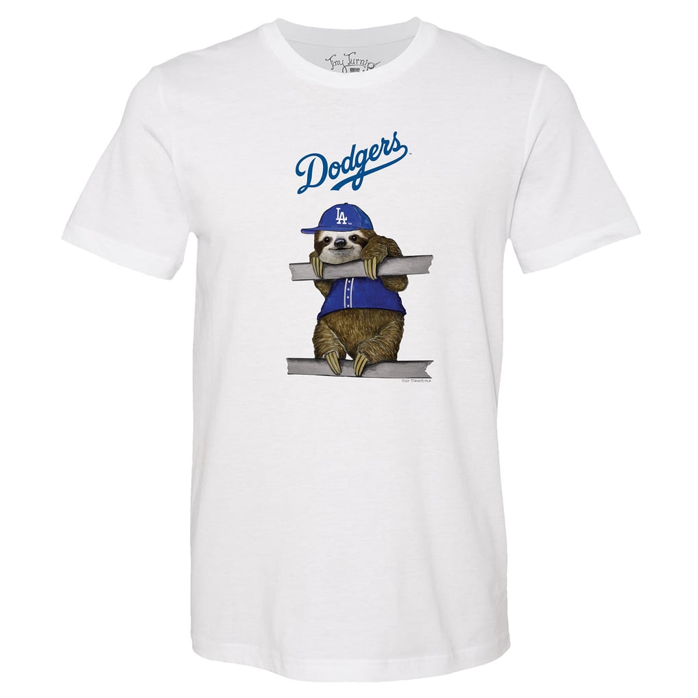 Los Angeles Dodgers Tiny Turnip Unisex Sloth T-Shirt - White