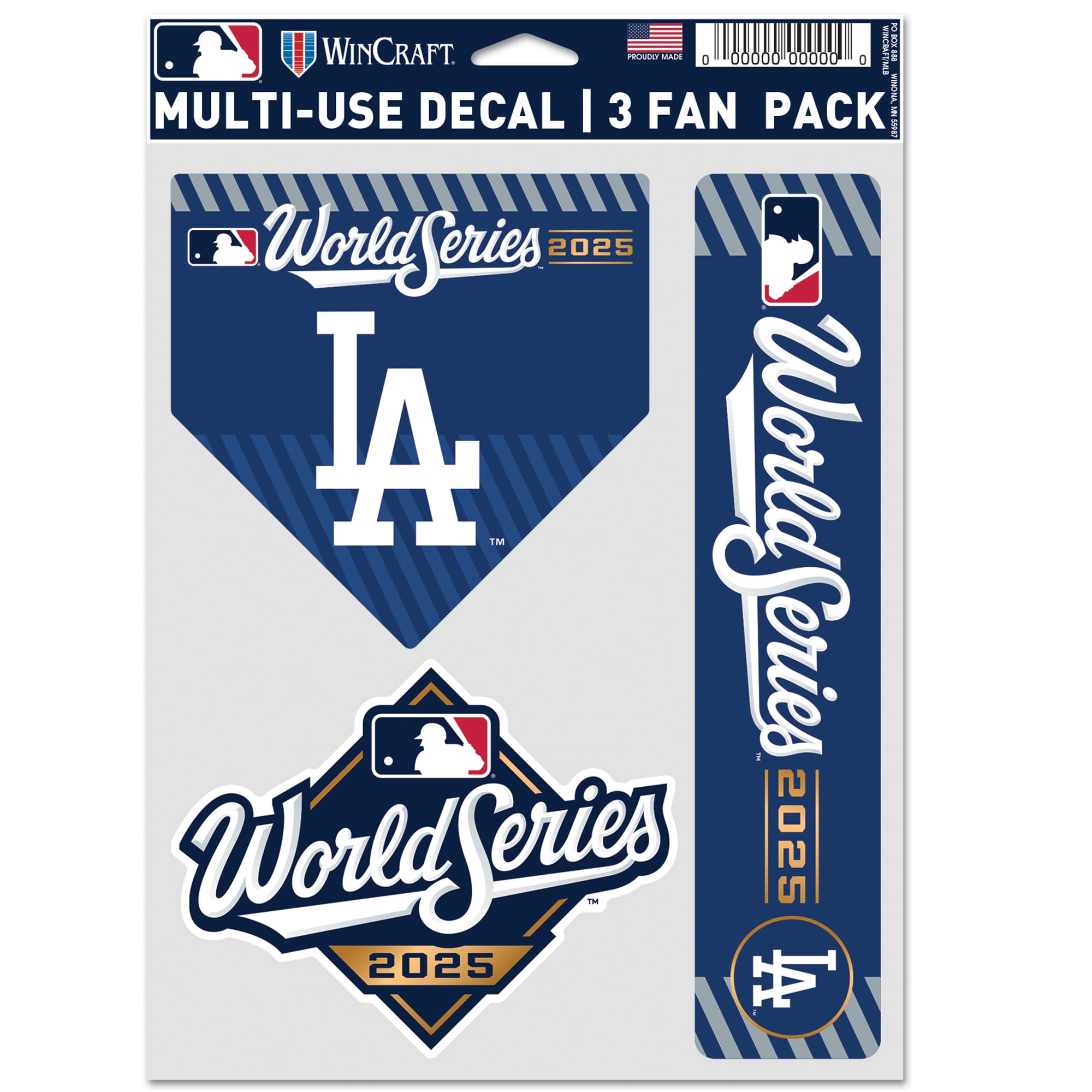 Los Angeles Dodgers WinCraft 2025 World Series Three-Pack Fan 