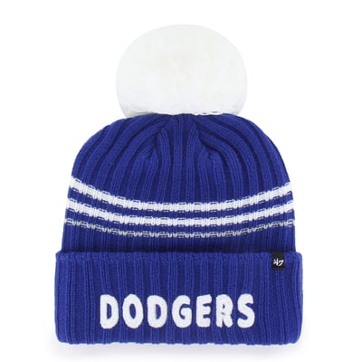 Los Angeles Dodgers '47 Women's Fuzzy Script Cuffed Knit Hat with Pom - Royal