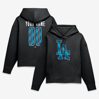 Los Angeles Dodgers Women's Forged Mascot Personalized Name & Number Hoodie - Black