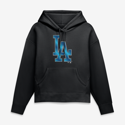 Los Angeles Dodgers Women's Metallic Mascot Hoodie - Black